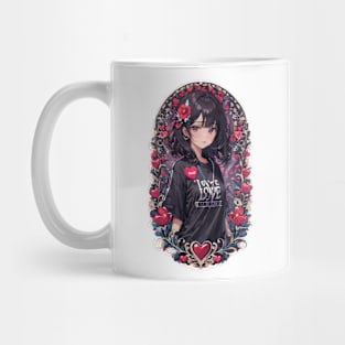 Anime flower girl on valentine's day Mug